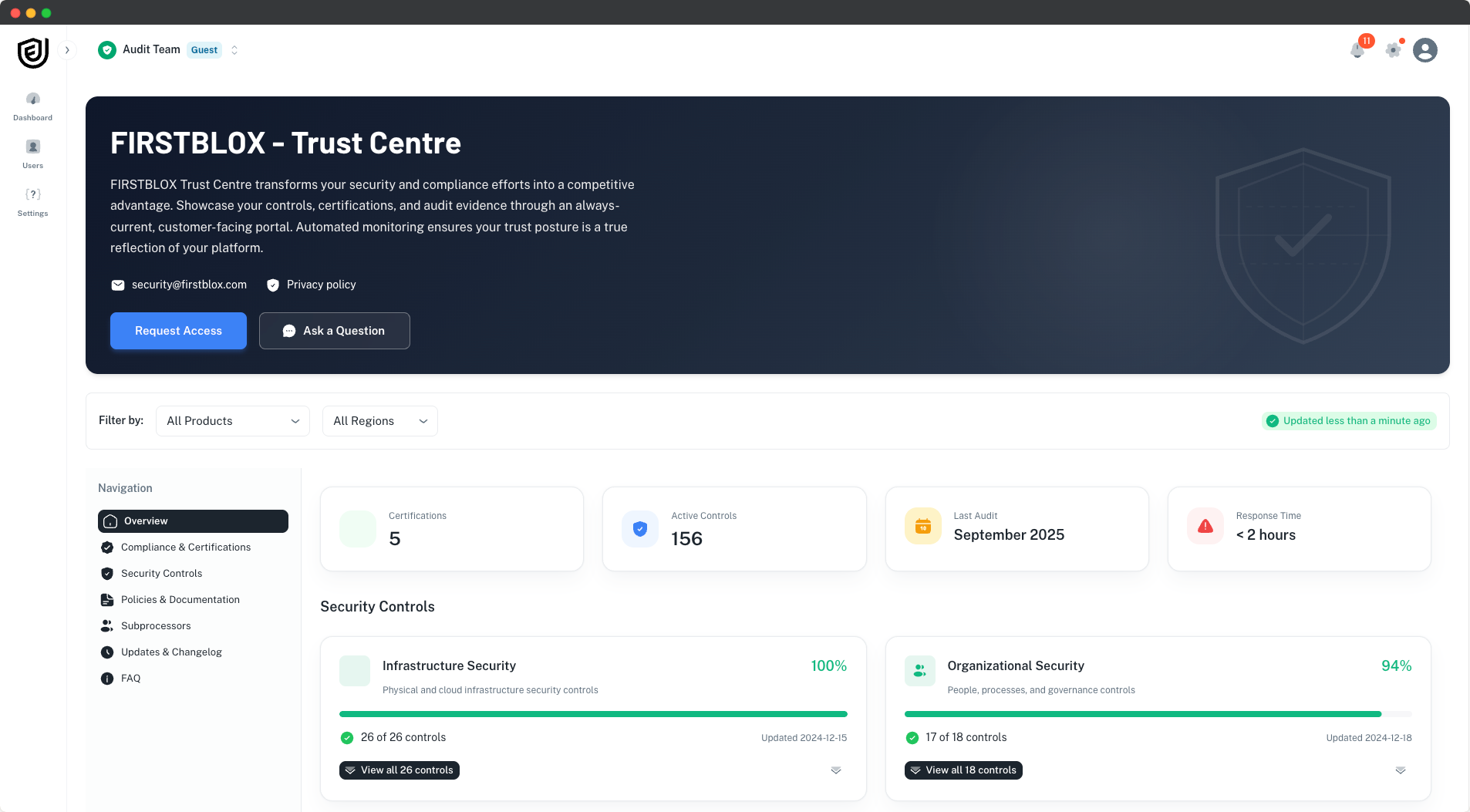 FIRSTBLOX Trust Centre - AI-native GRC Platform